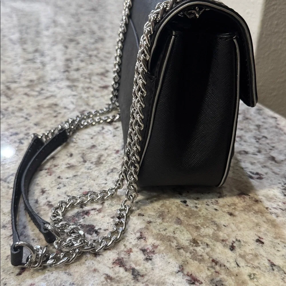 Rare Michael Kors Sloan Specchio Shoulder Flap Bag Black Saffiano